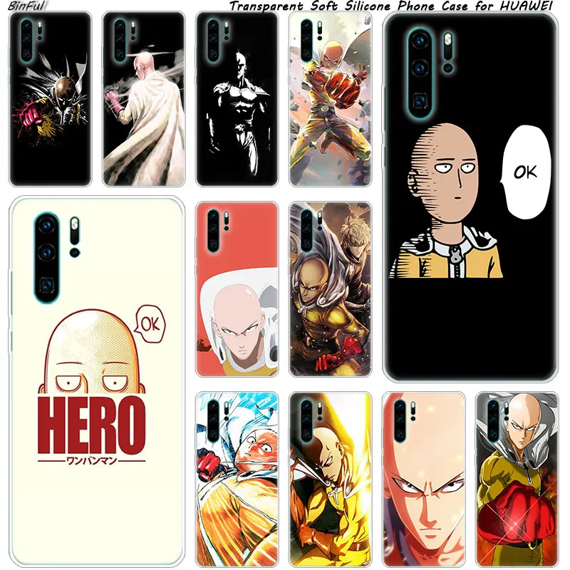 Мягкий силиконовый чехол saikama one punch man для телефона Huawei P30 P20 Pro P10 P9 P8 Lite 2017 P Smart Z Plus