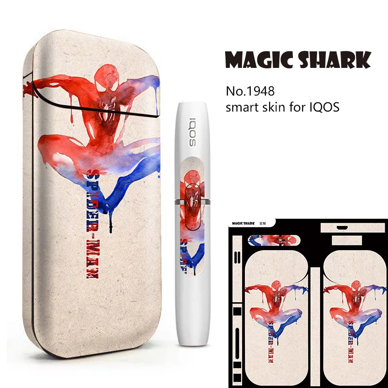 Magic Shark Super Hero Thor Hunk Bat Man E наклейка на сигарету чехол для IQOS 2 4 Plus p|Наклейки