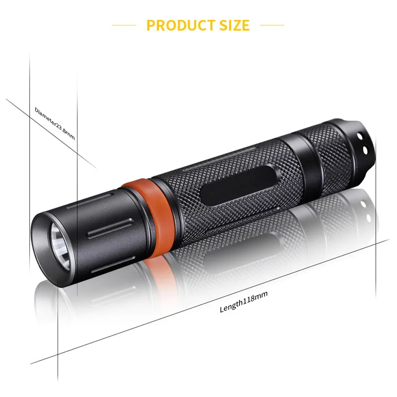 Мини фонарик 18650 10 Вт 960LM 500 м 2 (U2) светодио дный Linterna Тактический IPX 8 level