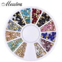 mezzling mixed glitter nail art wheels sharp end crystal colorful rhinestones perfect design nail beauty decoration tools