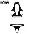 Комплект женского нижнего белья iiniim, бюстгальтер с открытой чашкой и Т-образной спинкой трусы с вырезами