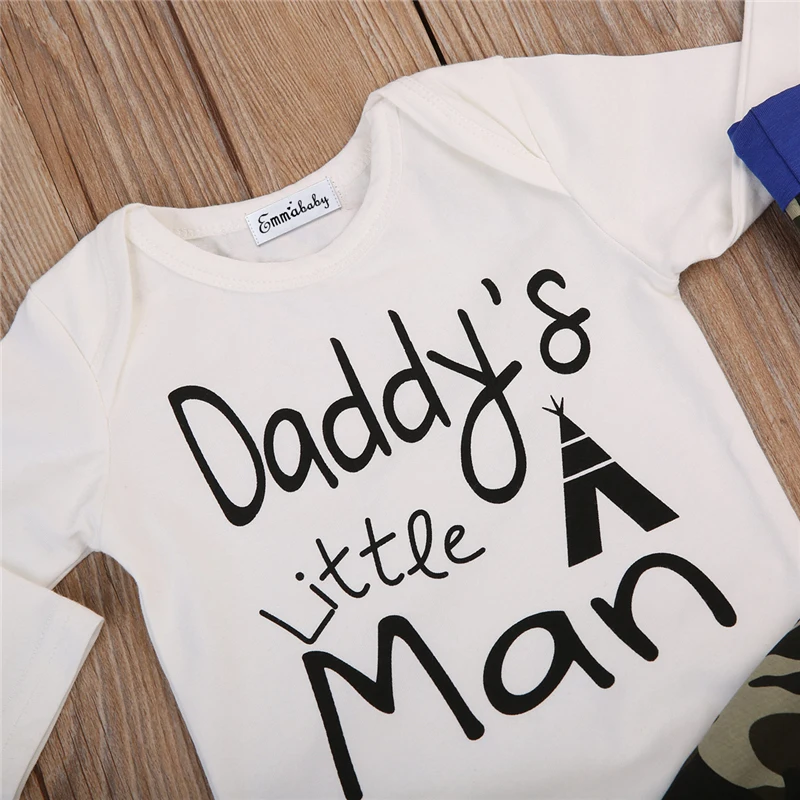 Милый комплект хлопковой одежды для маленьких мальчиков топы новорожденных