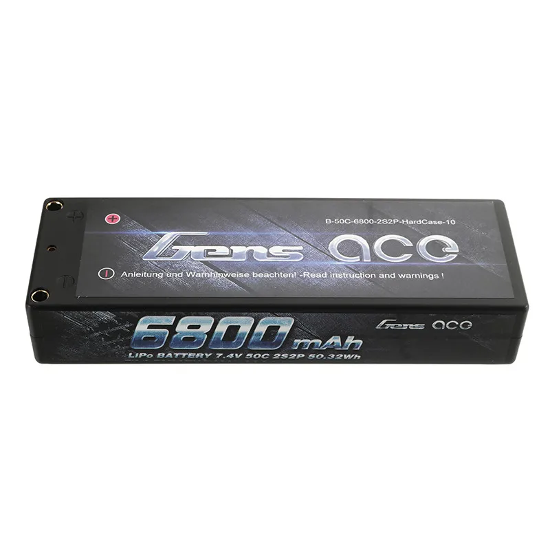 Gens Ace 7,4 V 6800mah 50C 2S перезаряжаемая Lipo батарея T вилка для 1/8 1/10 RC автомобиля