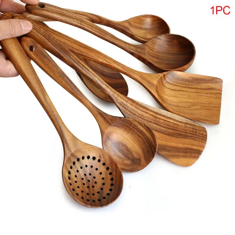 kitchen home Retro Spatula Cooking Utensils Home Lightweight Spoon Kitchen Wooden Durable with Hanging hole | Дом и сад