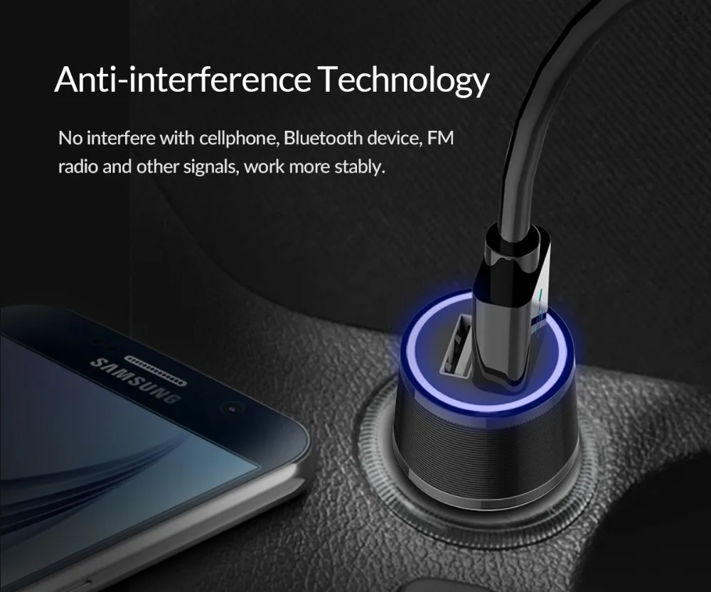 ORICO Mini Dual USB Smart автомобильное зарядное устройство для мобильного телефона планшета gps 2.1A 2 порта USB зарядное устройство Автомобильный Адаптер зарядного устройства для телефона в автомобиле