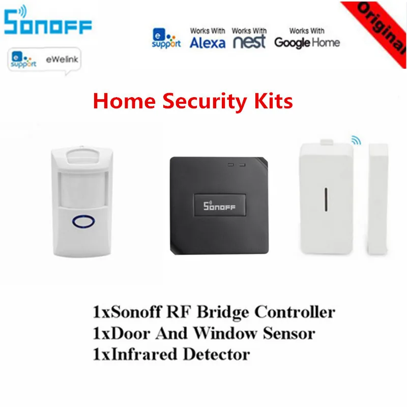 Sonoff RF Bridge 433 МГц Wifi беспроводной преобразователь сигнала PIR 2 Датчик/DW1 датчик