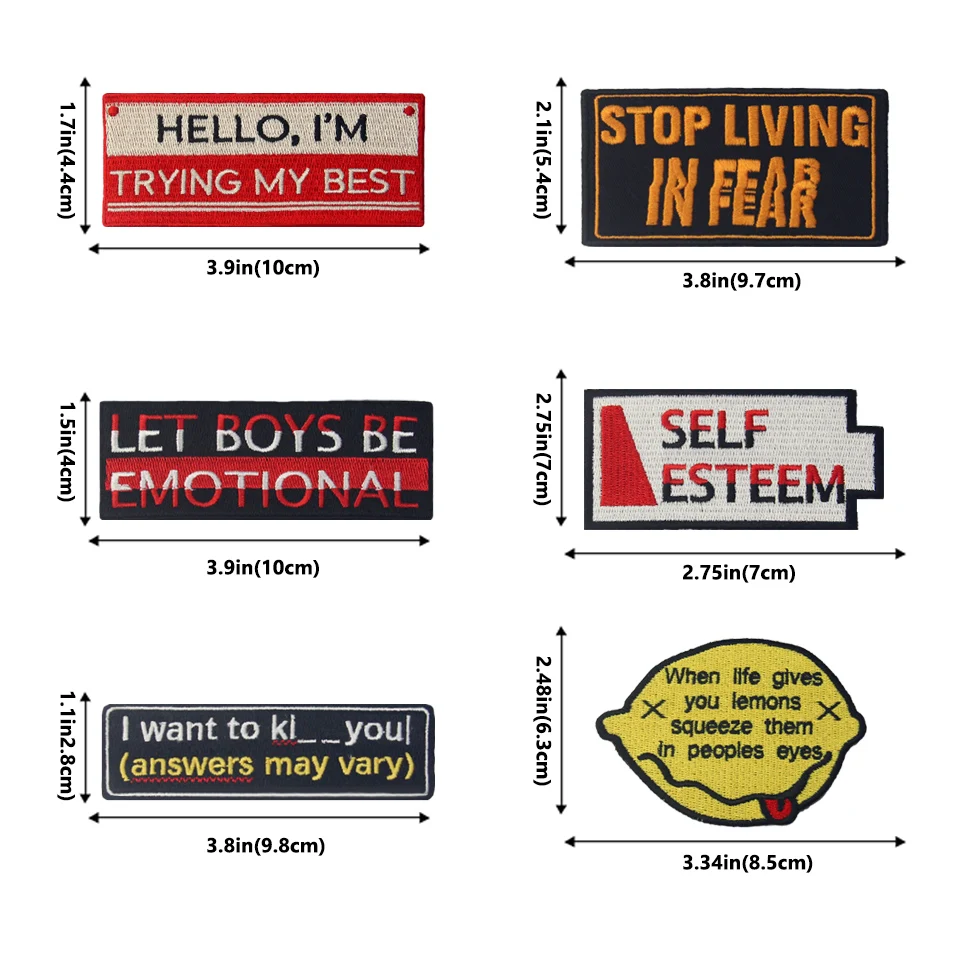 Нашивки с вышитыми буквами забавные нашивки надписями экологичные 3d для