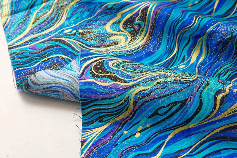 Полуметровая хлопковая ткань Лоскутная стеганая Палаццо металлик абстрактная