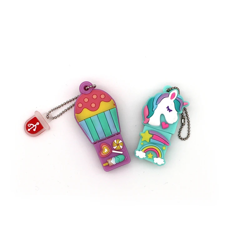 Usb флеш накопитель с мультяшным персонажем мини единорог 64 ГБ 32 животные милая