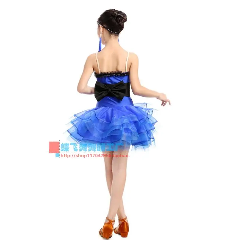 

Adult Child Latin dance costume gauze cake latin dance dress for Adult children latin dance competition dresses S-4XL