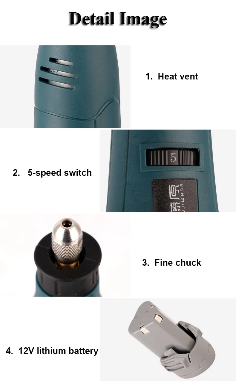 FUJIWARA 12V литиевая батарея электрический шлифовальный станок 5-ступенчатой регулируемой электрическая дрель гаечный ключ Набор гравировальный станок полировщик