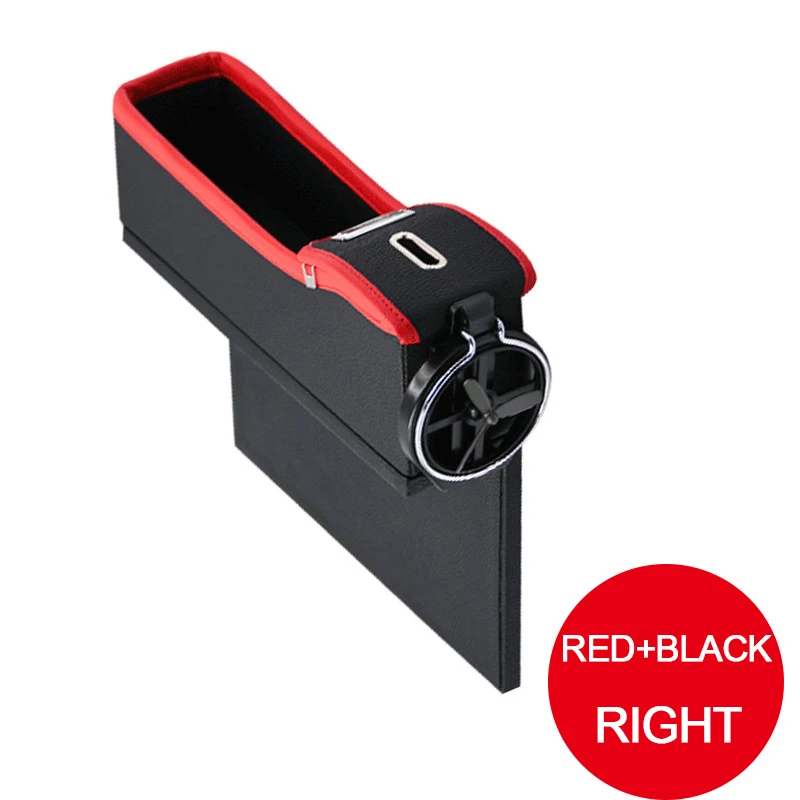 Red Black-right Щелевая коробка для хранения автомобильного сиденья, держатель для стакана, держатель для напитков, органайзер, автоматический зазор, карман для хранения, подставка для телефона, держатель для карт, чехол для монет, аксессуары - Название цвета: Red Black-right