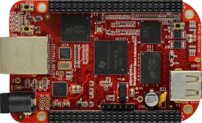 Черный Rev C Beaglebone TI промышленного класса первоначальном месте Cortex-A8 AM335X (07) |