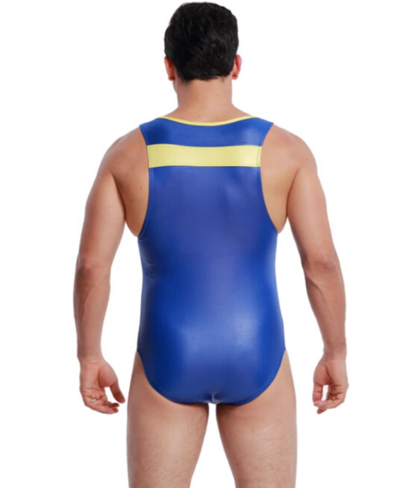 Боди мужское кожаное в полоску модная майка для борьбы купальная одежда боди SML