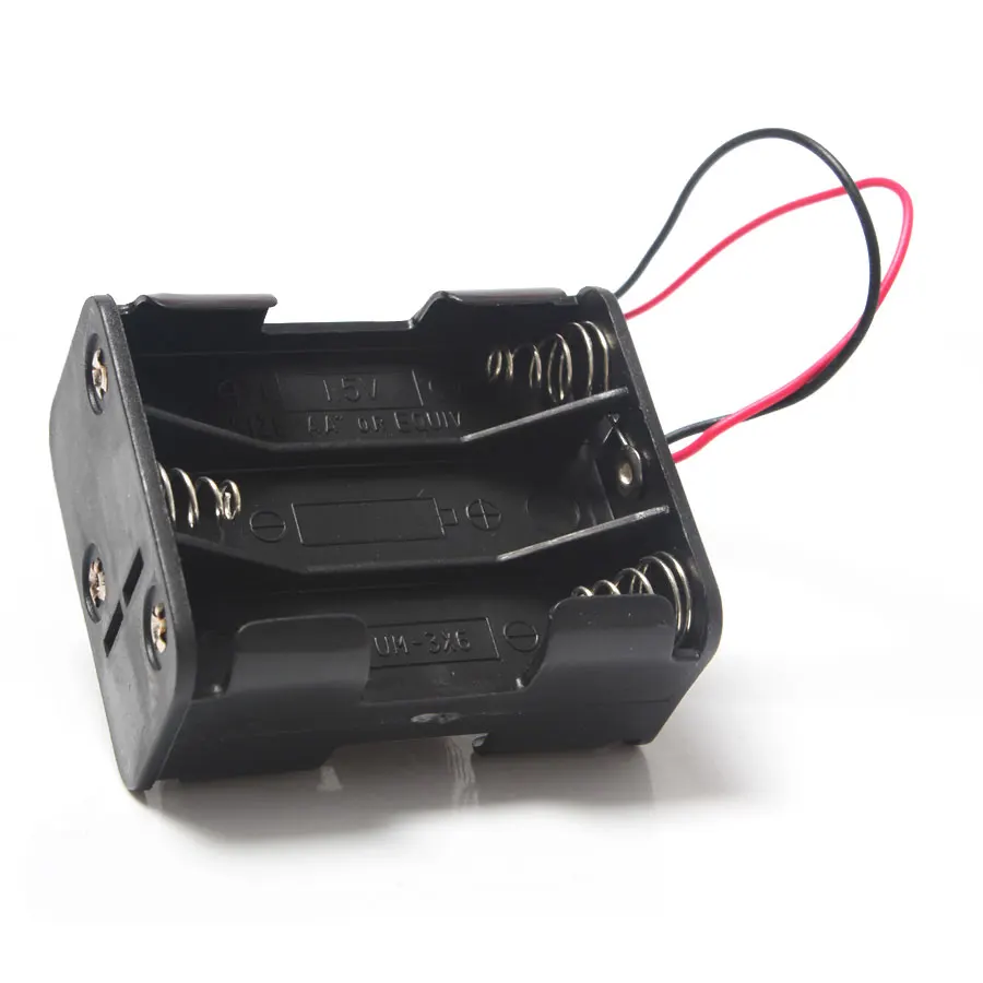 

Wholesale 100Pcs Hot Sale 6 x AA Battery Case Storage Box Holder With Wire Lead&DC Plug For 6x AA Batterias Organizer