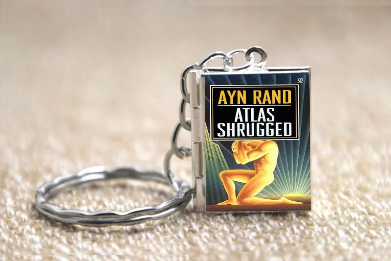 Atlas Shrugged Book Locket Necklace Брелок Серебряный и бронзовый тон B2351 | Украшения аксессуары