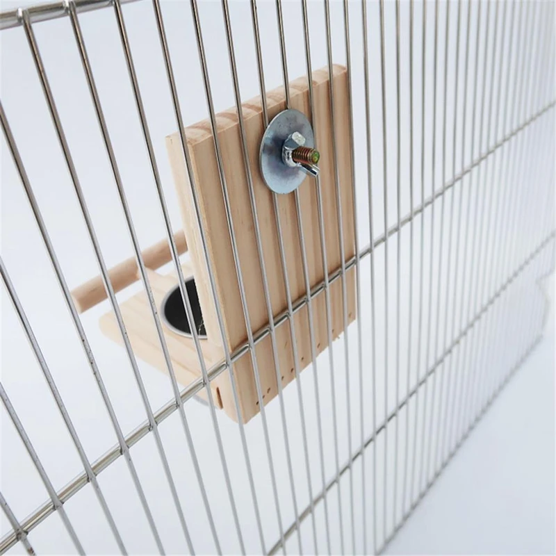 Деревянная кормушка для кормления птиц из нержавеющей стали еды комбинированная