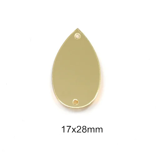 17x28mm-33 50 шт./упак. шампанское зеркало пришить стразы акриловые Нерегулярные горный хрусталь Flatback зеркало Швейные Стразы для одежды B1059 - Цвет: 17x28mm-33