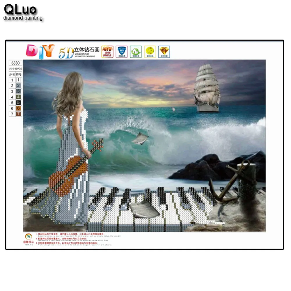 QLuo Diy 5d алмазная краска ing крестиком мультфильм красивая скрипка мозаика Алмазная вышивка Новое поступление краска с бриллиантами