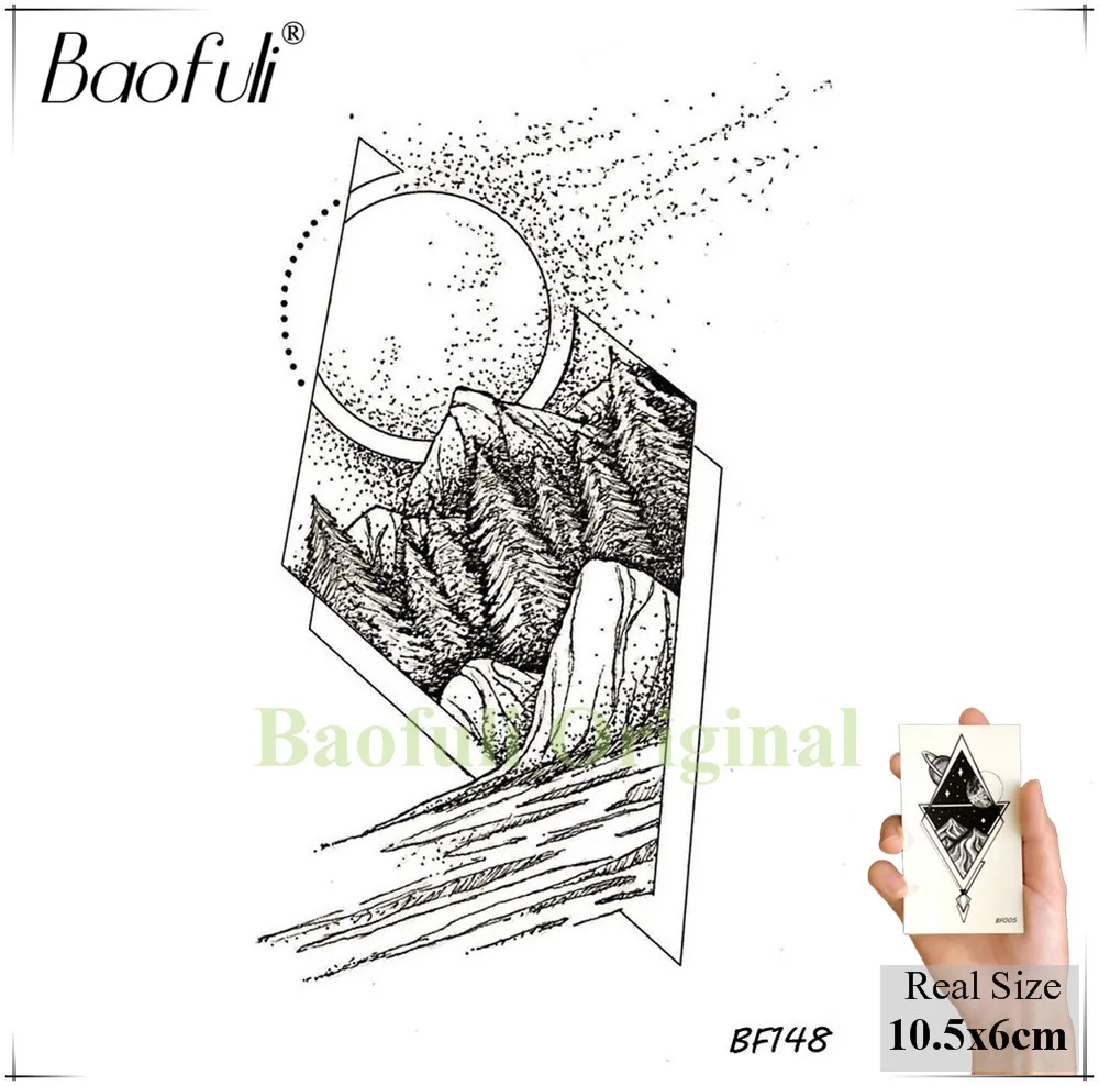 Женские черные хны манада временные Одноразовые наклейки татуировки