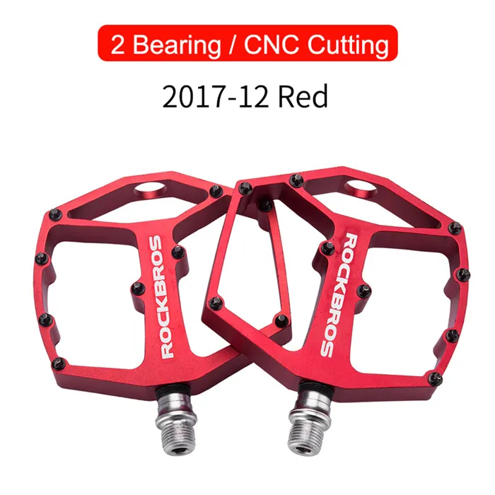 2017-12 red ROCKBROS Горячая распродажа MTB сверхлегкие велосипедные педали горной дорожный велосипедный педаль велоспортный алюминиевый сплав 3 стили полые педали - Цвет: 2017-12 red