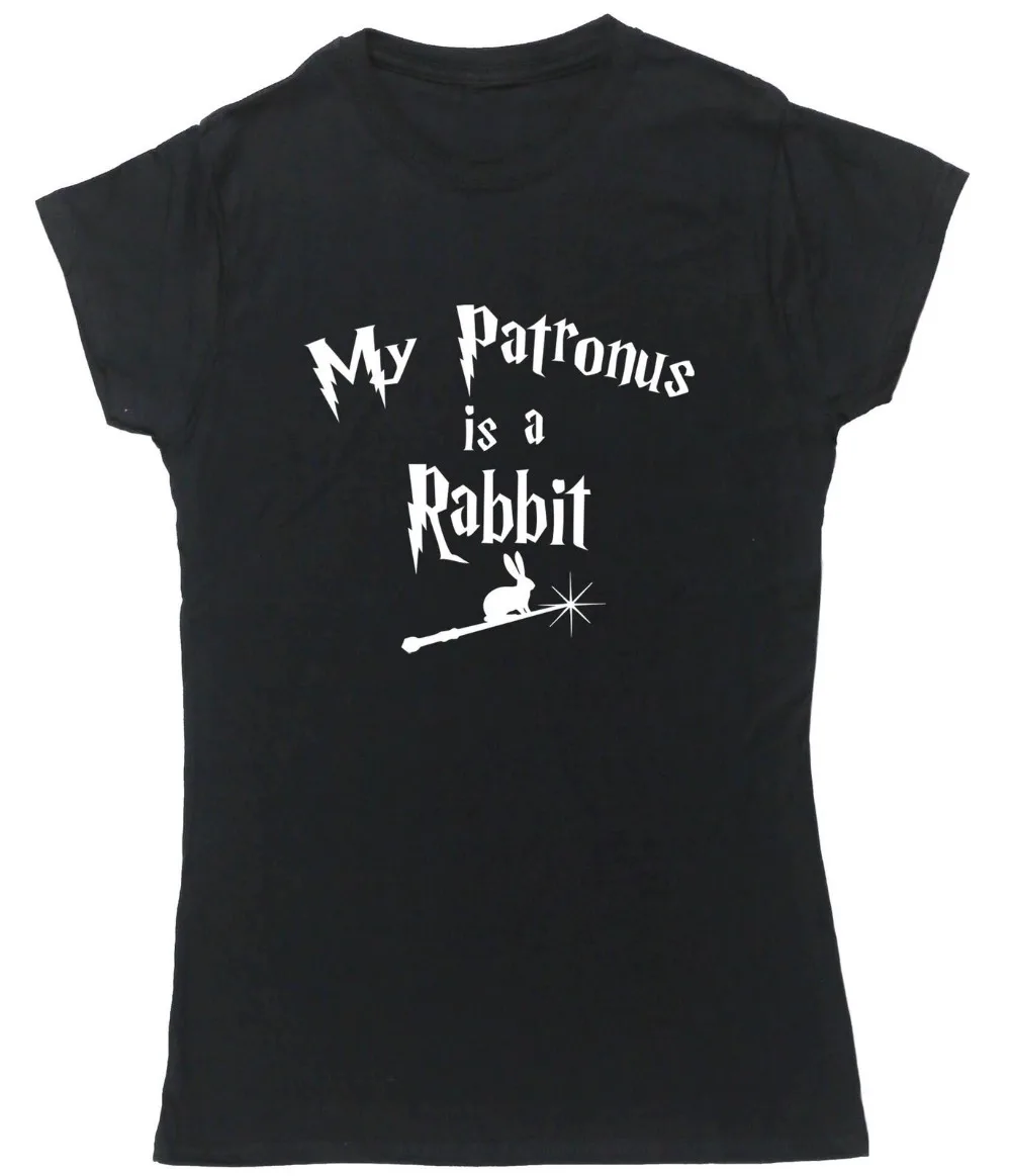Женские топы My Patronus Is A Rabbit T Shirt женские футболки подарки Прямая
