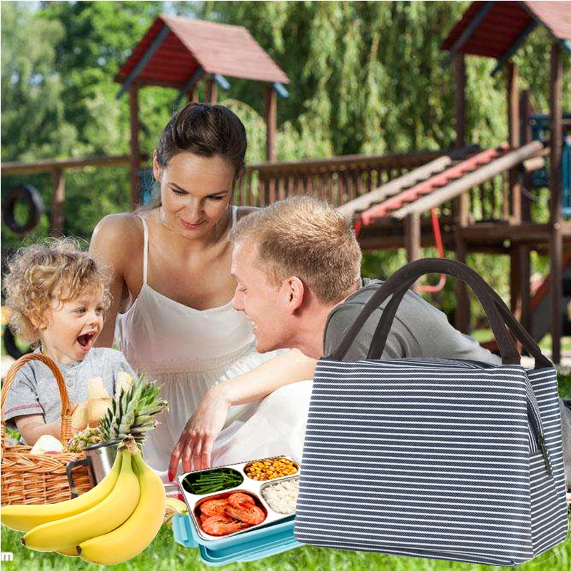 WALFOS портативный холст для обеденного мешка в полоску Изолированные
