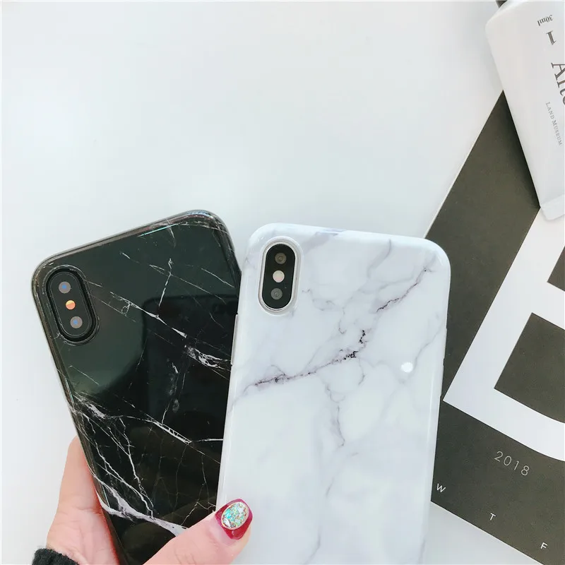 Модный глянцевый мраморный футляр с камнями для iphone 7 Чехол X 6S 6 8 Plus классический