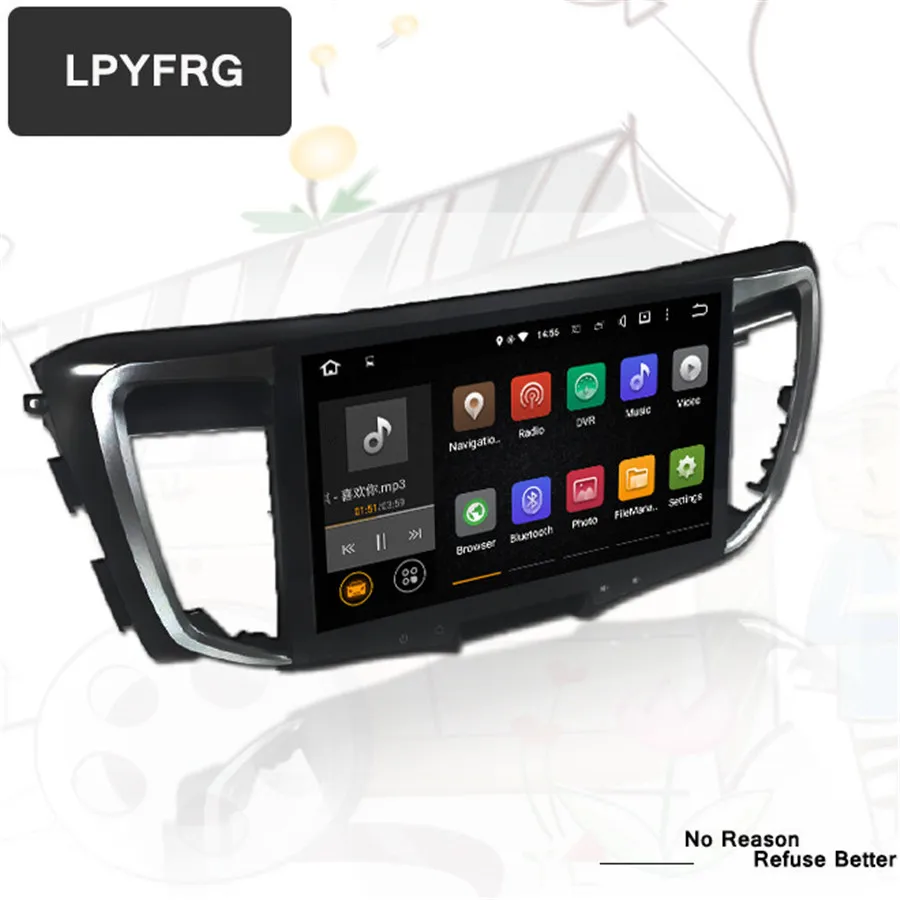 Автомагнитола с GPS четырехъядерным процессором android 7 1 для honda accord 2013 17 Wi Fi 4G bluetooth