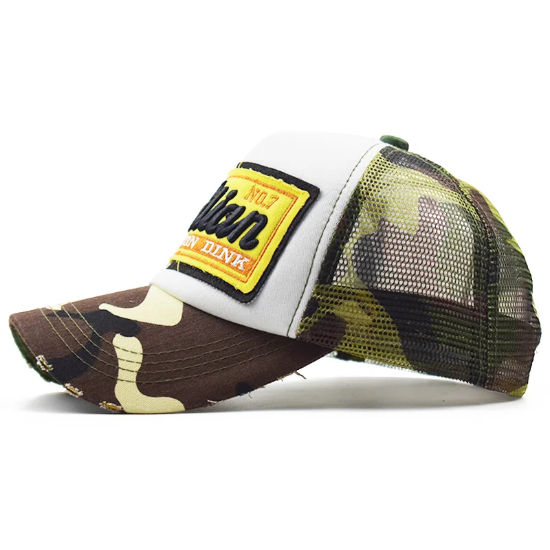 Летняя камуфляжная бейсбольная кепка для женщин и мужчин Кепка Snapback Bone icon Trucker mesh