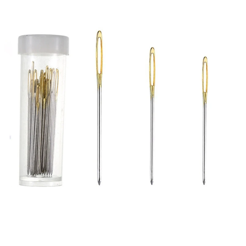 

30pcs Cross Stitch Needles Craft Embroidery Tool Large Eye Sewing Needles Hand Sewing Needle With Threader Home DIY Sewing Tool