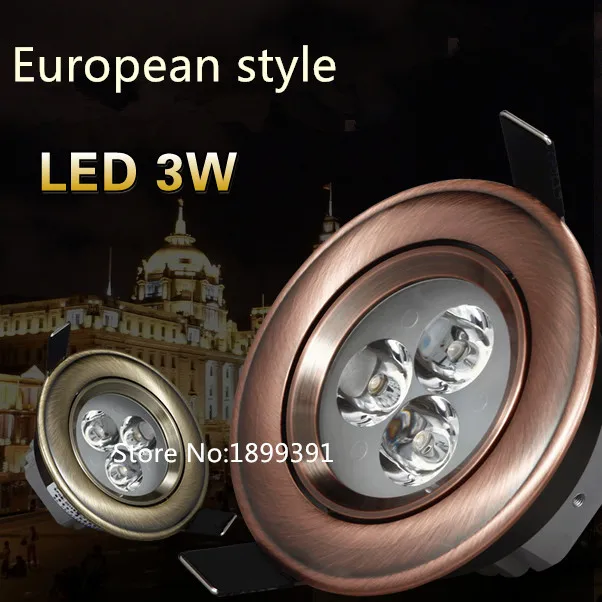 

European style Bronze/Red Copper 3W 5W 7W LED dimmable White/Cool White/Warm White Downlight Ceiling Downlight Lamp