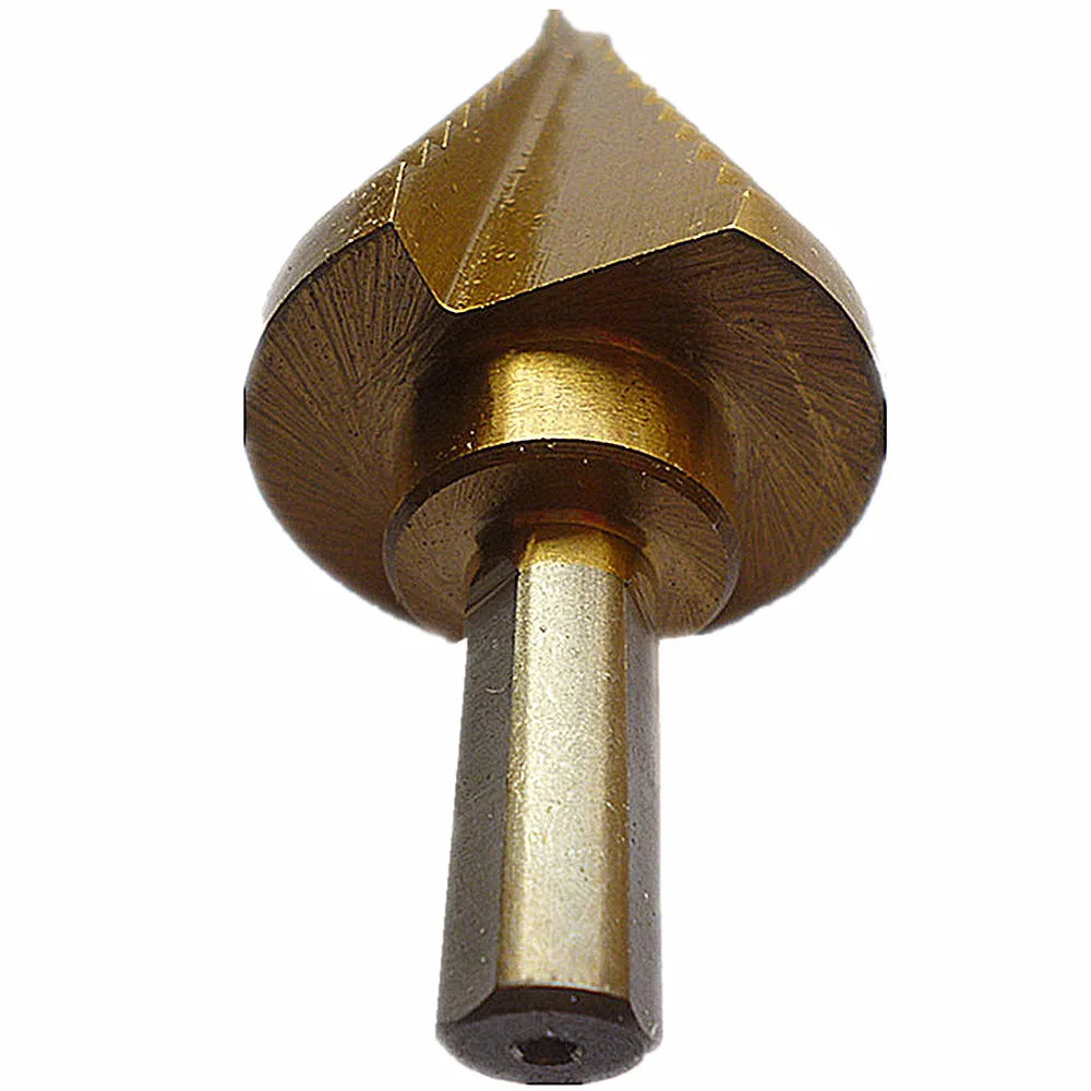 10 Steps Straight Grooved Step Drill Bit 1/4&quot To 1 3/8&quot Hss Titanium Coated 1/2&quot Shank Metals Steel Plastic Wood Hole Cut Bits |