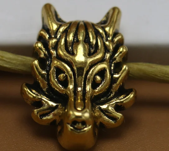 

50pcs Charm Dragon head Bead 18*13mm Antique silver old gold Handmade Jewelry Making earrings bracelet necklace keychain DIY