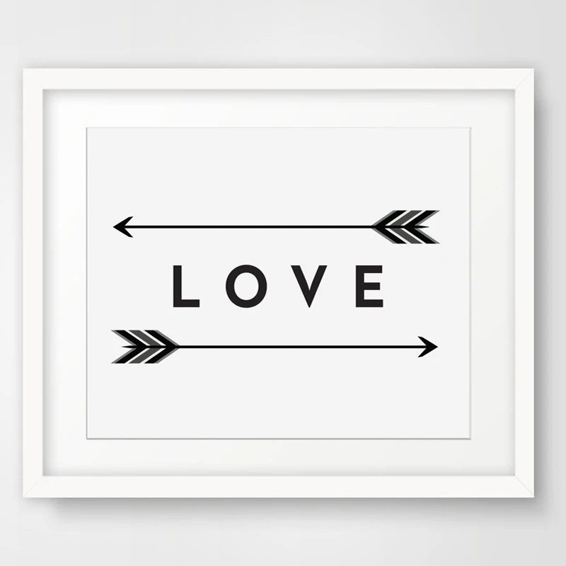 Arrow Wall Art Love Print Two Feather Arrows Modern Picture Canvas Poster Oil Painting No Frame | Дом и сад
