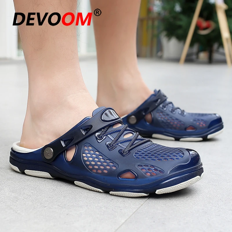 Sandals Men New Summer Beach Slipper Man Flat Breathable Outdoor Slip on Garden Clog For Shoes Lightweight Sandalias hombre | Спорт и