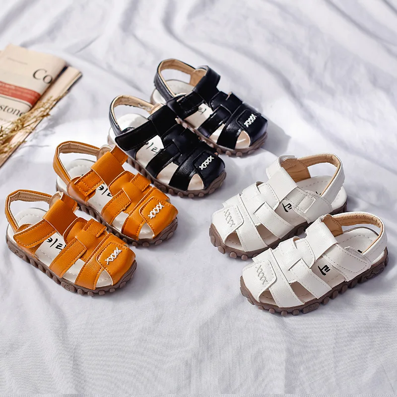 Brand Quality Leather Sandals for Boy Kids Moccasins Shoes Boys New 2019 Summer School Big Child Shoe Size 21-36 | Детская одежда и