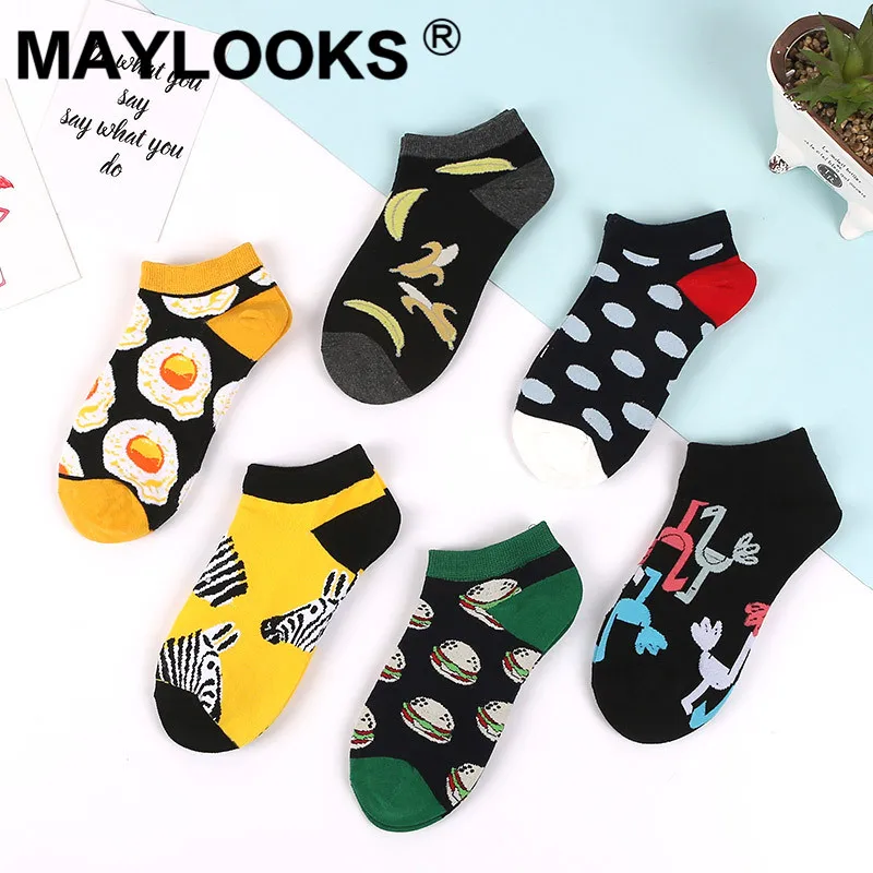 Maylooks корейский сезон весна лето новая волна женские короткие носки мультфильм животных Хлопок Леди
