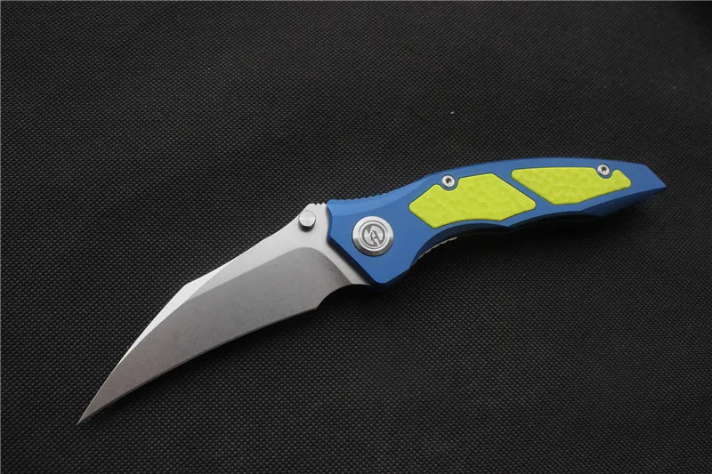 Yellow White blade Высокое качество, Maxace красный/желтый/синий queen складной нож, алюминий, G-10 инкрустация(Stonewash), Открытый Кемпинг Охота ручные инструменты - Цвет: Yellow White blade