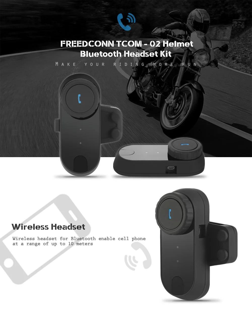 FREEDCONN TCOM-02 мотоциклетный шлем Коммуникационный комплект шлем для мотокросса bluetooth-гарнитура для полного лица шлем без внутренней связи