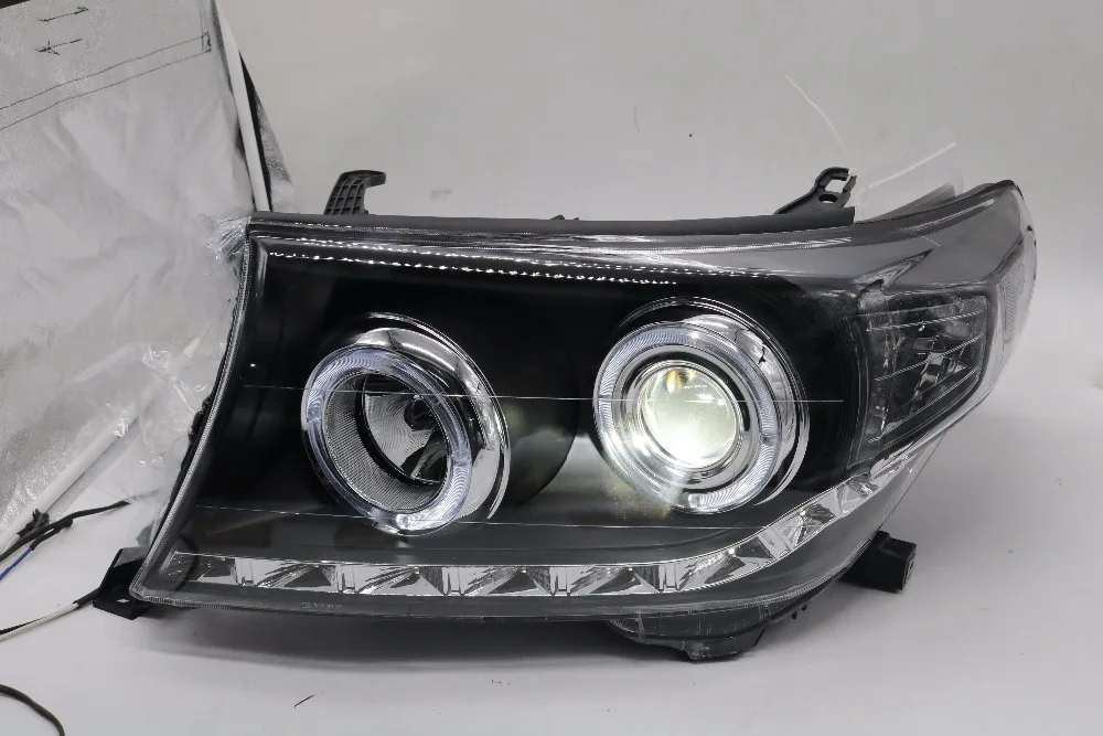 

Newest 2008-2015 headlight assembly with xenon projector lens, hid bulb and led drl for Toyota Land Cruiser