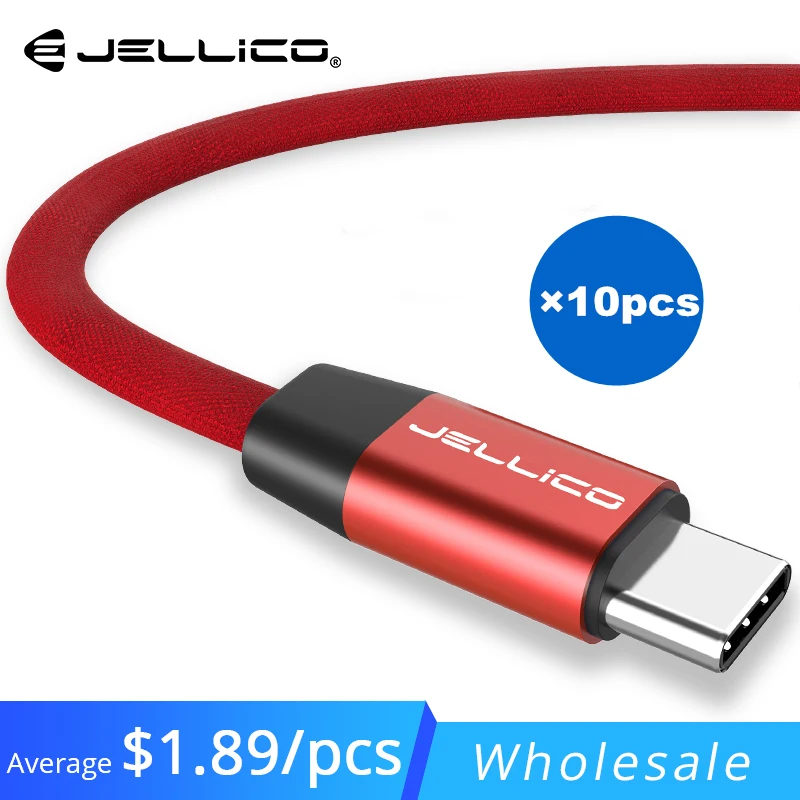 Кабель Jellico USB Type C в нейлоновой оплетке 10 шт.|Кабели для мобильных телефонов| |
