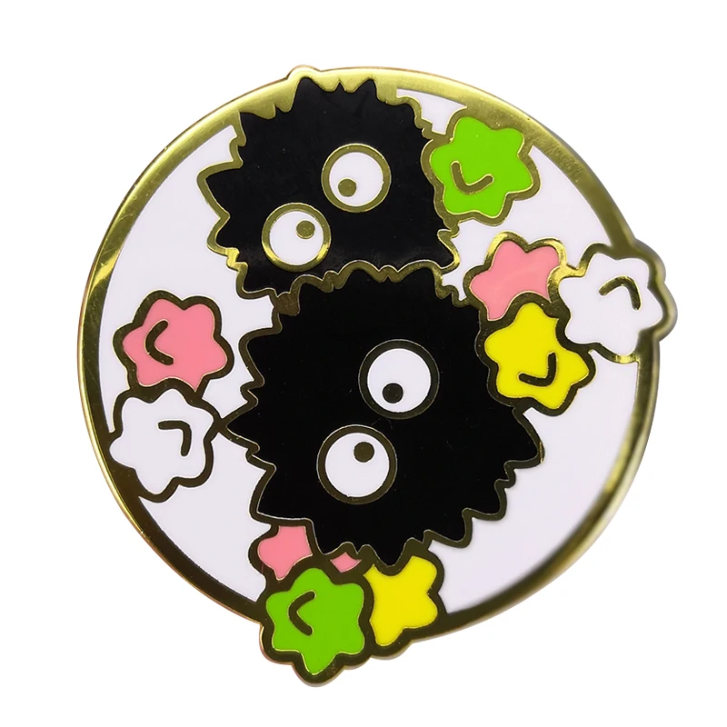Soot sprite эмалированная булавка Радужная брошь в виде звезд значок со спиральным