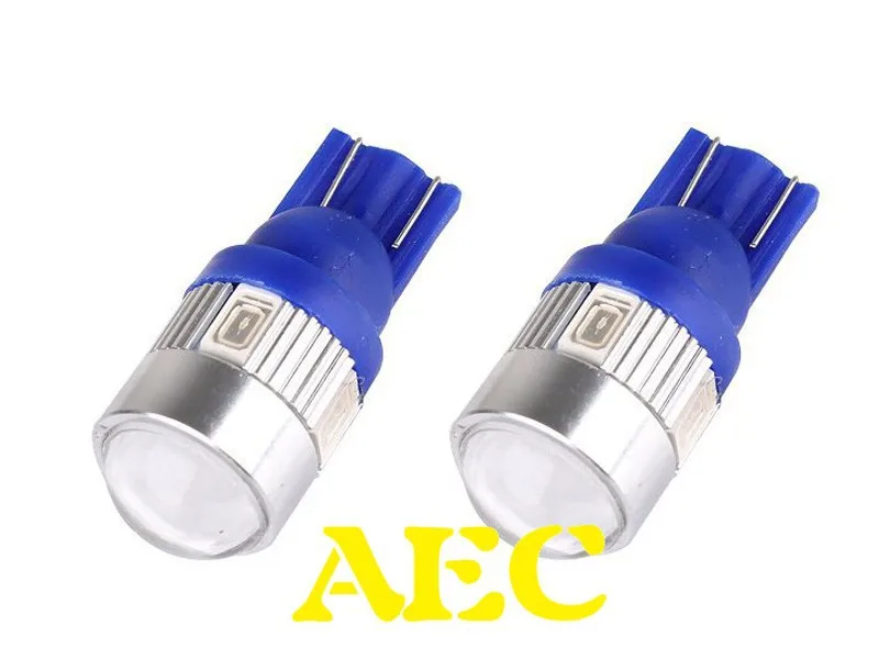 100 шт. T10 6SMD 5630 5730 Светодиодные алюминиевые линзы 194 168 W5W автомобильный клиновидный