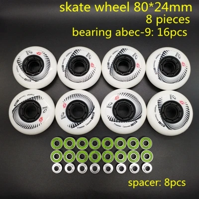Роликовые коньки колеса 85 A 72 76 78 80 мм PU колеса 8 шт в партии - Цвет: 80wheel n abec-9