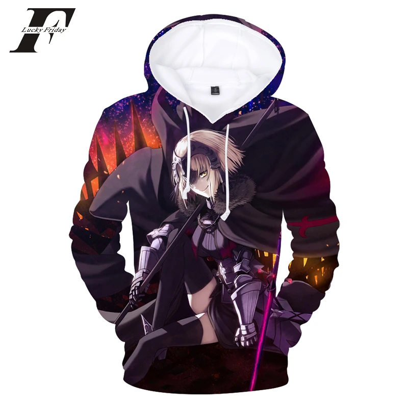 LUCKYFRIDAYF 2018 3D принт Топ игры аниме Fate Zero Harajuku хлопковая Толстовка Оверсайз мужская