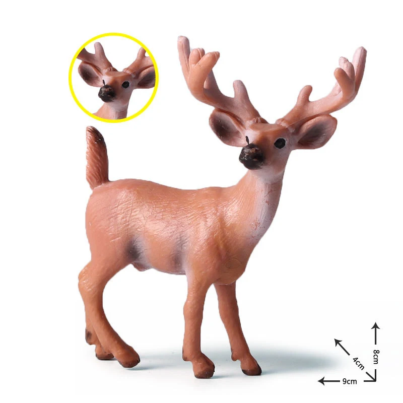 plastic toy deer Action Toy Figures Children's Simulation Wild Deer Animal Toys Model Set anime toys for girls boys kids home | Игрушки и
