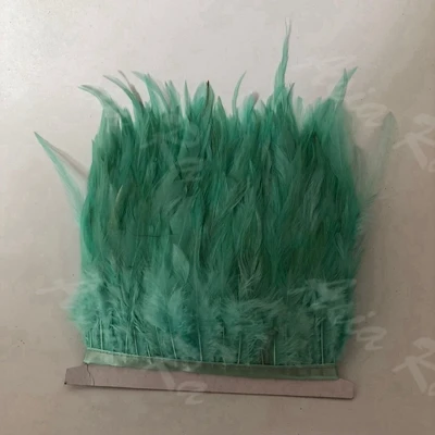 mint green Новое поступление года! 10 ярд неоновый лимонно-желтая обертка бахрома из перьев петуха планки Высота 4-" перья для свадьбы на праздник, украшение для платья - Цвет: mint green