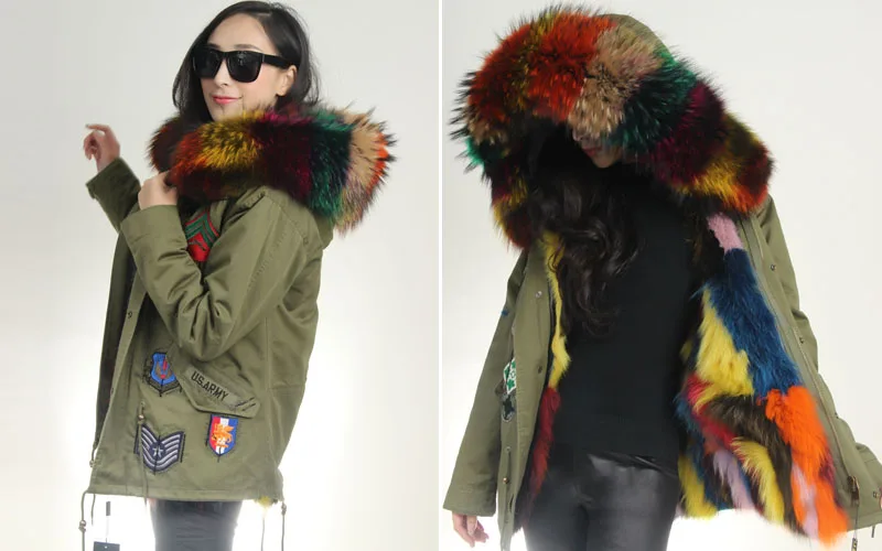 Парка женская зимняя на лисьем меху с капюшоном|raccoon fur hood|brand parka womanparka women |