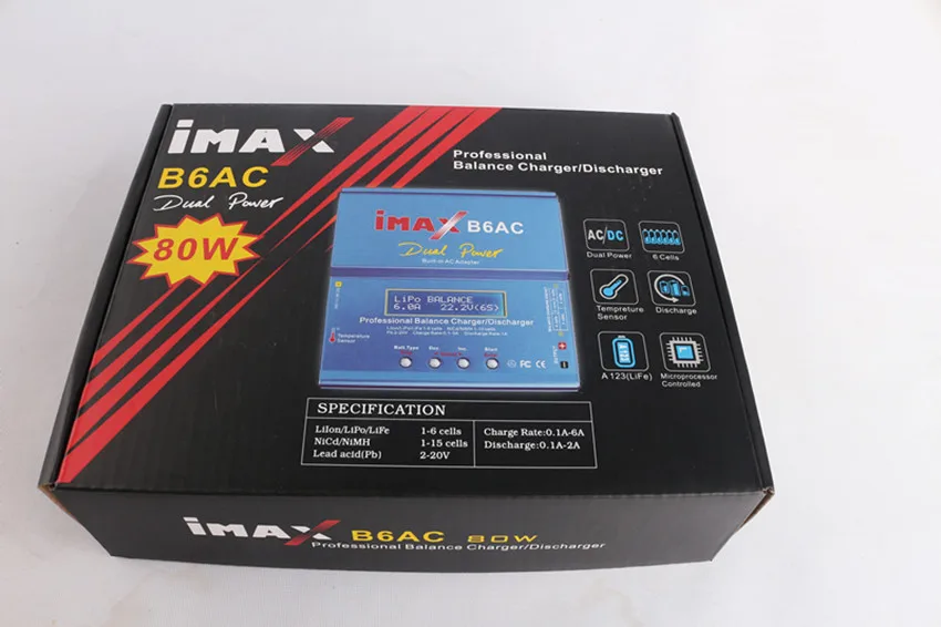 New iMAX B6 AC 80W B6AC Lipo NiMH 3S/4S/5S RC Battery Balance Charger + EU/US/UK/AU plug power supply wire free shipping | Игрушки и